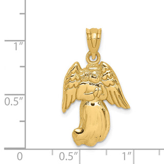 14k Yellow Gold Polished Angel Pendant C1899