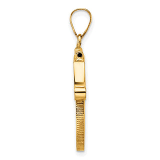 14k Yellow Gold 16.5mm English Scroll Screw Top Coin Bezel Pendant - Fits 1/10 oz American Eagle and 1/10 oz Krugerrand
