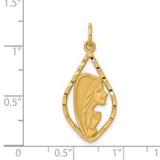 14K Yellow Gold Blessed Mary Charm C1919