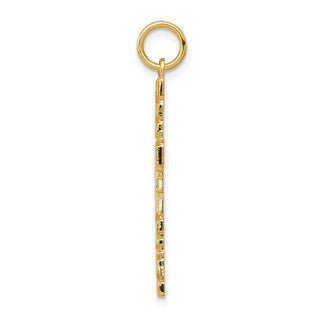 14k Yellow Gold Nugget-Style Cross Pendant C1920