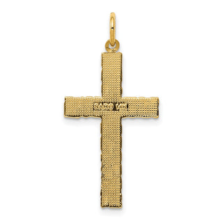 14k Yellow Gold Nugget-Style Cross Pendant C1920