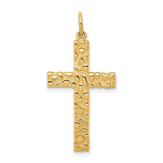 14k Yellow Gold Nugget-Style Cross Pendant C1920
