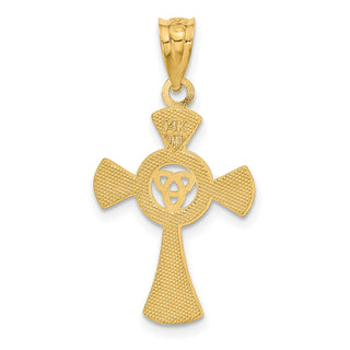 14k Yellow Gold Celtic Cross Pendant C1943