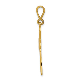 14k Yellow Gold Fleur De Lis Cross Pendant C1955