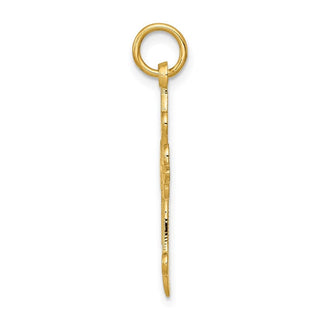 14k Yellow Gold Fleur De Lis Cross Pendant C1957