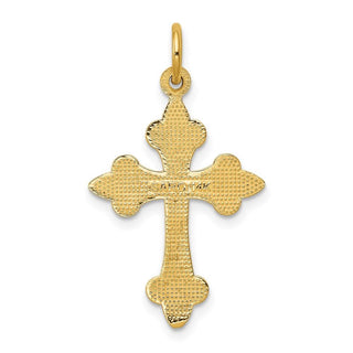 14k Yellow Gold Fleur De Lis Cross Pendant C1957