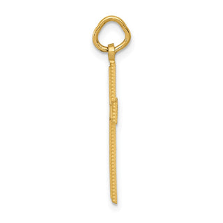 14k Yellow Gold Diamond-Cut Cross Pendant C1959