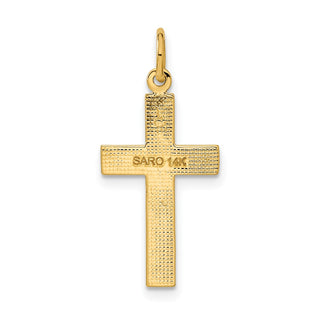 14k Yellow Gold Diamond-Cut Cross Pendant C1959