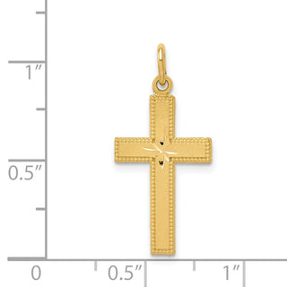 14k Yellow Gold Diamond-Cut Cross Pendant C1959