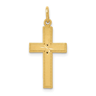 14k Yellow Gold Diamond-Cut Cross Pendant C1959