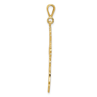 14k Yellow Gold Fleur De Lis Cross Pendant C1965