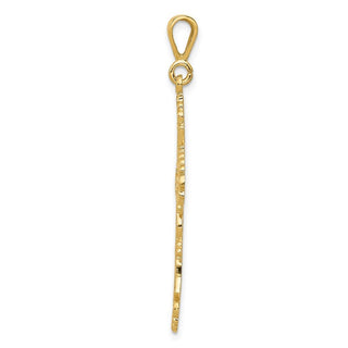 14k Yellow Gold Fleur De Lis Cross Pendant C1965