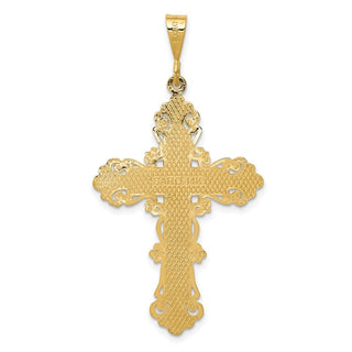 14k Yellow Gold Fleur De Lis Cross Pendant C1965