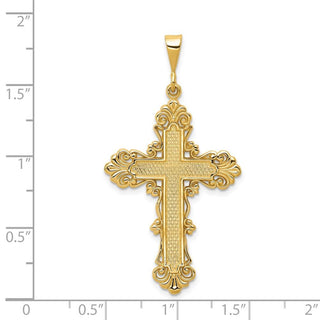 14k Yellow Gold Fleur De Lis Cross Pendant C1965