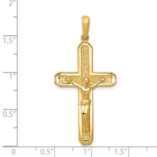14k Yellow Gold Polished Crucifix Pendant C1984