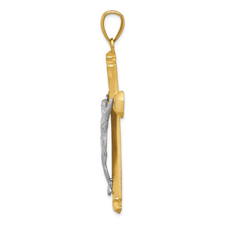 14k Yellow and White Gold Crucifix Pendant C1986
