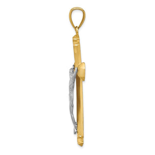 14k Yellow and White Gold Crucifix Pendant C1986