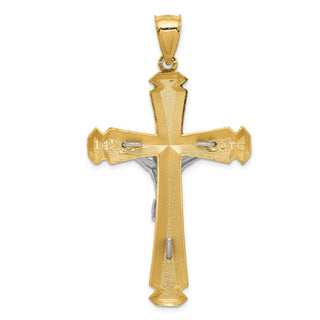 14k Yellow and White Gold Crucifix Pendant C1986