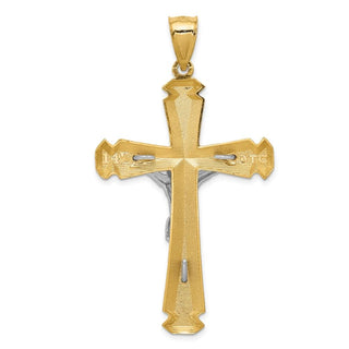 14k Yellow and White Gold Crucifix Pendant C1986