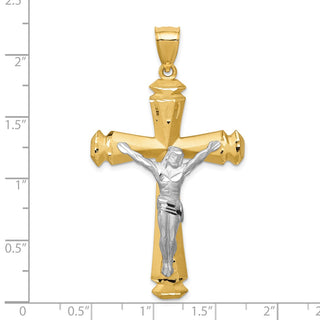 14k Yellow and White Gold Crucifix Pendant C1986