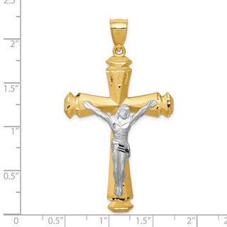 14k Yellow and White Gold Crucifix Pendant C1986