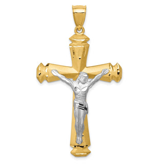 14k Yellow and White Gold Crucifix Pendant C1986