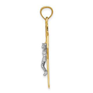 14k Yellow and White Gold Inri Celtic Crucifix Pendant