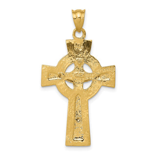 14k Yellow and White Gold Inri Celtic Crucifix Pendant