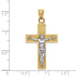 14k Yellow and White Gold Crucifix Pendant C2025