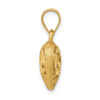 14k Yellow Gold Polished 3-D Filigree Puffed Heart Charm C207
