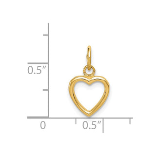 14k Yellow Gold Polished Cut-out Heart Charm C2152