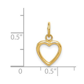 14k Yellow Gold Polished Cut-out Heart Charm C2152