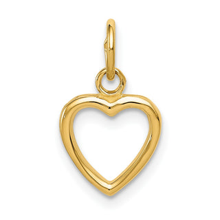 14k Yellow Gold Polished Cut-out Heart Charm C2152