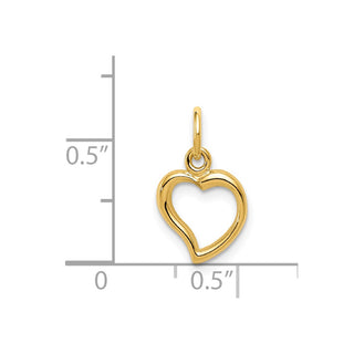 14k Yellow Gold Polished Heart Charm C2153