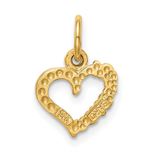14k Yellow Gold Polished I Love You Heart Charm