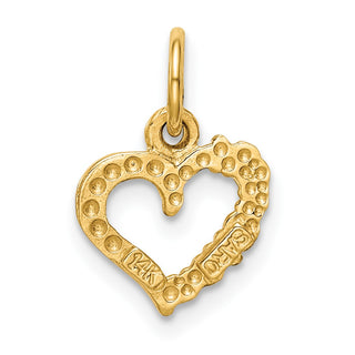 14k Yellow Gold Polished I Love You Heart Charm