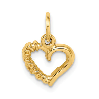 14k Yellow Gold Polished I Love You Heart Charm