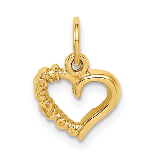 14k Yellow Gold Polished I Love You Heart Charm
