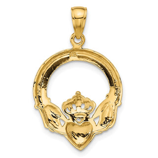 14k Yellow Gold Polished Claddagh Pendant C2192