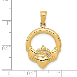 14k Yellow Gold Polished Claddagh Pendant C2192
