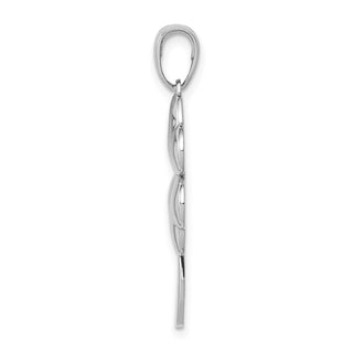 14k White Gold Polished 4-Leaf Clover Pendant
