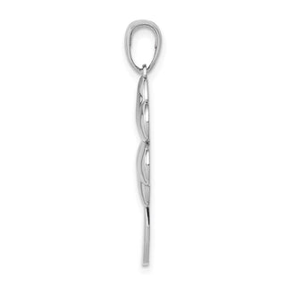 14k White Gold Polished 4-Leaf Clover Pendant