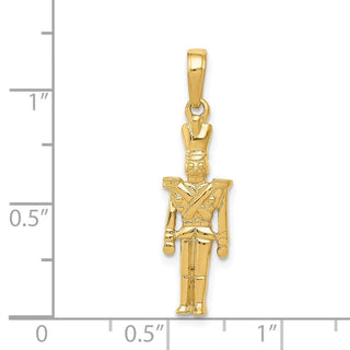 14k Yellow Gold Polished 3-D Toy Soldier Pendant