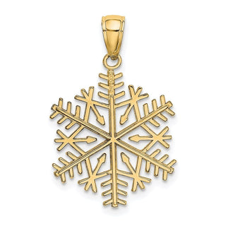 14k Yellow Gold Polished Snowflake Pendant C2215