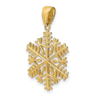14k Yellow Gold Polished Snowflake Pendant C2215