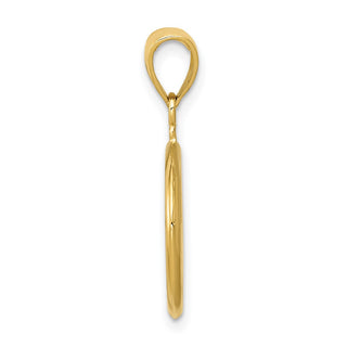 14k Yellow Gold 3D Polished Peace Sign Pendant