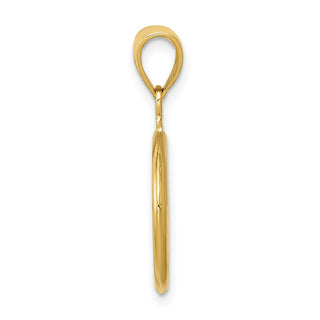 14k Yellow Gold 3D Polished Peace Sign Pendant