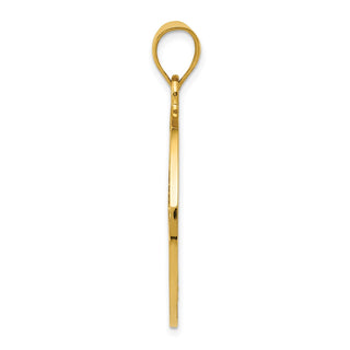 14k Yellow Gold Solid Polished Peace Sign Pendant