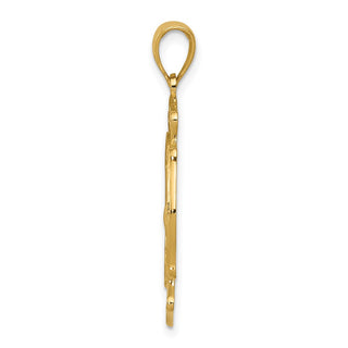 14k Yellow Gold Large St. Florian Badge Pendant - 32 x 24mm, Polished