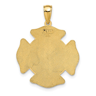 14k Yellow Gold Large St. Florian Badge Pendant